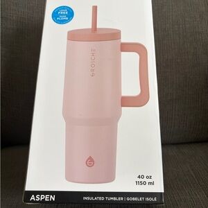 Jilly Box Grosche Peach Pink Insulated Mug with Straw